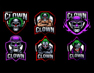 Poster - Clown logo mascot collection design