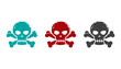 Skull piracy and danger symbol stamp and stamping