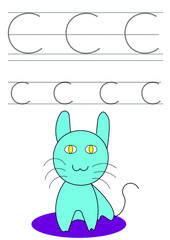 c cat alphabet word tracing exercise