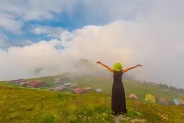 Sal Plateau in Rize in Camlihemsin, Sal highland in the Black Sea and Turkey