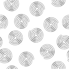 Seamless Pattern With Licorice Wheels Candies. Candy Flavored Licorice. Hand Draw Illustration.