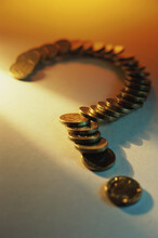 Question Mark Made By Coins