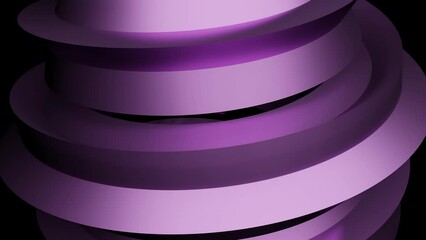 Poster - Purple background. Design. A bright geometric figure made in animation that moves and narrows in 3D format.