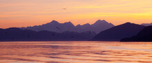 Mountains At Dusk, Icy Strait, Fairweather Range, Alaska, USA