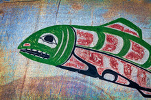 Sockeye Salmon Painted On Fishing Boat