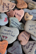 Heart Shaped Rock Collection With Love Messages