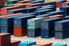 Cargo Containers At A Commercial Dock