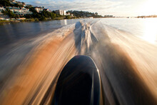 Speedboat Prop Wash Wake In The River