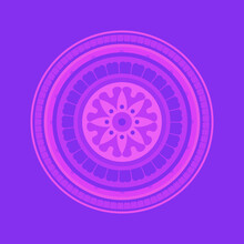 Purple Vintage Mandala Pattern And Ornaments. Vector Flyer, Cards Design Oriental Design.