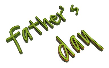 Poster - Father's Day. Holiday. 3D text on a white background. Rendering illustration.