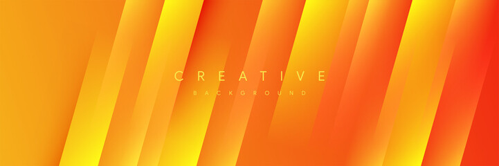 Poster - Geometric creative yellow concept vector abstract orange pattern background tech corporate with copy space for text presentation template