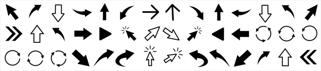 set of black vector arrows. arrows icon. arrow vector icon. arrows vector collection
