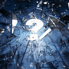 Fototapete - Dangerous question and doubt; education, business and life concepts. Original 3d rendering