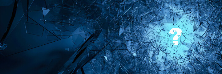 Fototapete - Dangerous question and doubt; education, business and life concepts. Original 3d rendering