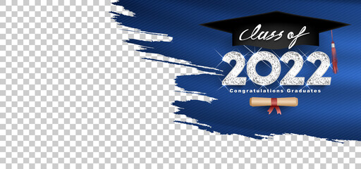 Graduation, Class of 2022 Vector text silver design space for text and photo, congratulation event, T-shirt, party, high school or college graduate. Lettering for greeting, invitation card