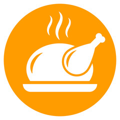 Wall Mural - Hot grilled chicken, roast vector icon