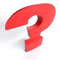 Poster - Red question mark isolated on white background - 3D rendering illustration