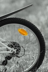 Wall Mural - Cycling and bicycle safety, reflective light on the bike.