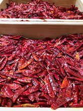 Dried Mexican Chilies In A Supermarket