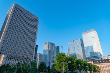 Poster - 東京都千代田区丸の内のビジネス街の都市景観