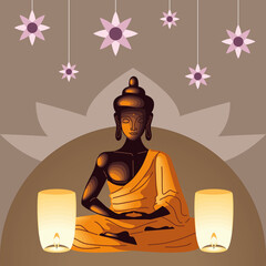 Wall Mural - vesak buddha celebration