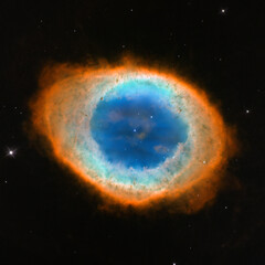 Wall Mural - planetary nebula m57. ring nebula in the constellation of lyra. elements of this picture furnished b