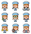The collection of the mascot cute sailor girl bundle set