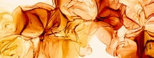 Abstract Orange Alcohol Ink Background, Creative Hand Drawn Art, Decoration Painting For Wallpaper And Print