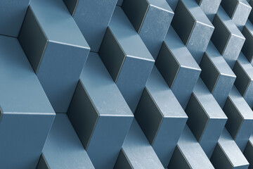 Aufkleber - Abstract grey geometric background. 3D Rendering.