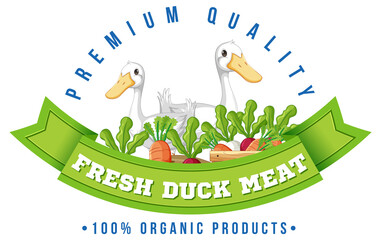 Wall Mural - logo design with ducks and vegetables