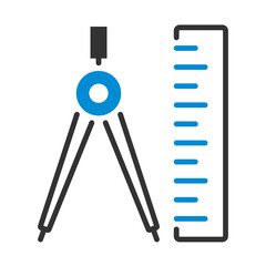 Poster - Icon Of Compasses And Scale