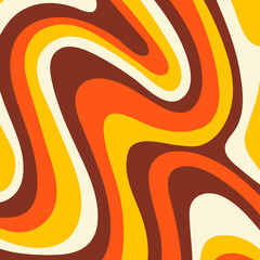 Wall Mural - Abstract square background with colorful waves. Trendy vector illustration in style retro 60s, 70s. 
