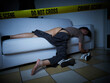 © Stocked House Studio - Crime Scene - Woman dead lying on the couch