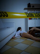 © Stocked House Studio - Crime Scene - Woman dead lying on the floor