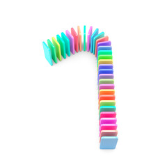 Poster - Glossy Multi Colored Number 1. Domino Font Isolated on White Background. 3d Rendering