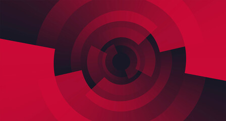Wall Mural - dynamic abstract background, red layers rotating and creating circle shaped composition on black bac
