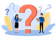 © Orapun - Confused businesspeople asking questions concept vector illustration. Working problem.