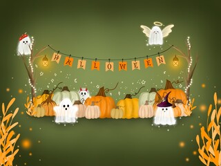 halloween background with pumpkin