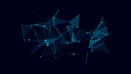 Wall Mural - Network connection structure. Concept of hi tech and future. Communication and web concept. Big data visualization. Vector illustration.