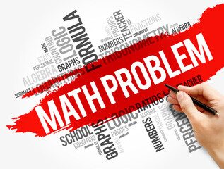 Math problem word cloud collage, education concept background