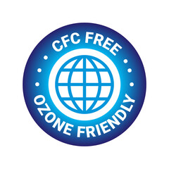 Sticker - CFC Free, ozone friendly vector round icon badge