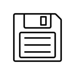 Fototapete - Floppy Disk Vector Icon. Vintage Carrier of Information, Data, Content. Vector sign in simple style isolated on white background.