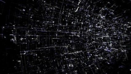 Poster - Abstract Digital Data Technology Background Loop/ 4k animation of an abstract high technology wallpaper background visual fx of data lines and particles zooming in with ambient occlusion and depth of 