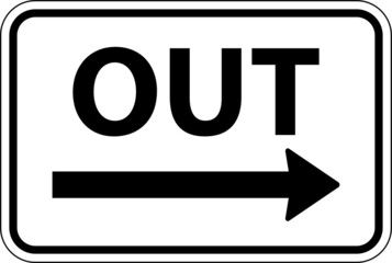 Wall Mural - Out Right Arrow Sign On White Background