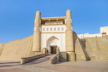 Wall Mural - Entrance to the Ark fortress, ancient citadel of the rulers of Bukhara, Uzbekistan. Height of the fortifications reaches 60 feet