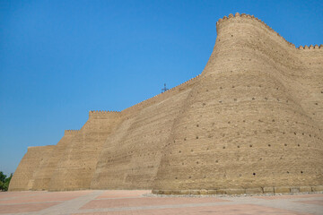 Wall Mural - Panorama of the walls and towers of Ark, an ancient fortress in Bukhara, Uzbekistan. Height reaches 20 m. This is a UNESCO site