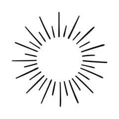 Wall Mural - sunburst, explosion effects, vintage doodle isolated on white background