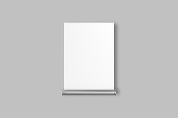 Wall Mural - Blank table tent isolated on a grey background. 3D Promotional Table Tent Mockup Template for A4 display. Cards to advertise your business or promote special sales. Marketing materials. 3d rendering.