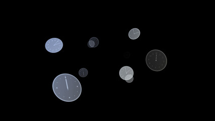 Wall Mural - time flow images with analog clock cg illustration.