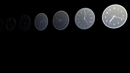 Wall Mural - time flow images with analog clock cg illustration.